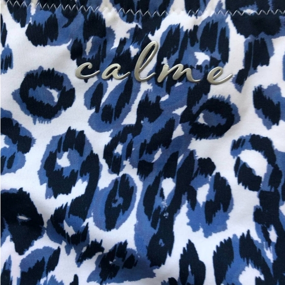 Calme By Johnny Was Blue Tiger String Bikini Swimsut Bottom Sizs S New - Picture 6 of 16